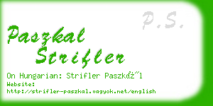 paszkal strifler business card